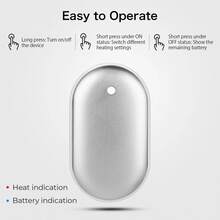 RAF 2-In-1 Portable Hand Warmer, Rechargeable Heating Pad For Winter, Electric Hand Warmer With Fast Heating And Power Bank Function, Pocket Heater Suitable For Women, Men, Students And Elderly, Best Warming Gift For Valentine's Day And Christmas. Battery Capacity: 1200mAh.