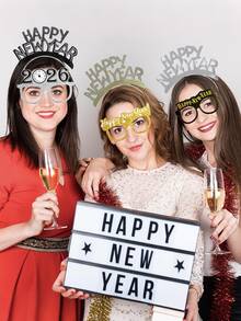 12pcs Happy New Year Headbands Crown, Metal Tassel Rattle, Suitable For New Year Party Favors, New Year's Eve Party Decorations, 2026 New Year's Eve Party Supplies, Christmas Decorations, Home Christmas Gifts, Christmas Ornaments - Multicolor - View 8