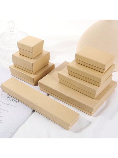 Scatole regalo per gioielli di colore solido e texture, scatola per anelli, scatola per collane, scatola per bracciali, scatola per gioielli di varie dimensioni