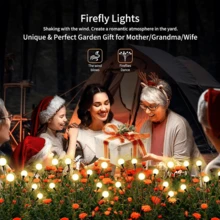 Solar Firefly Lights (2-Pack) - Swaying Decorative Garden Light Post - Warm White Waterproof Outdoor Decor For Patios, Yards, And Pathways - 黃色 - 查看 4