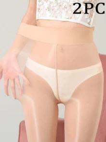 1双高密度亮面超薄高弹连裤袜，适合日常穿着，舒适保暖。 - 杏色 - 查看 13