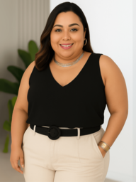 Regata Feminina Blusa Plus Size Trabalho Festa Elegante Básica Social Moda Blogueira