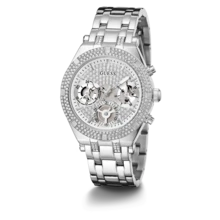 Guess GW0440L3 Elegant Luxury Crystals Iridescent Stainless Steel Fashion Chronograph Watch For Women Suitable For Daily Party Wear Holiday Party Gift Lover Gift