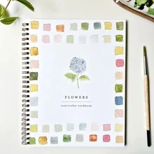 1 Stück Aquarellbuch mit Blumen, Backen, Sträußen, Tieren und Backen für Erwachsene - enthält 12 Seiten mit Illustrationen und Schritt-für-Schritt-Anleitungen, spiralgebunden, perfekt für Malbuch- und Malbegeisterte, ein tolles Geschenk zu Geburtstagen, Feiertagen, Aquarellhefte, Schulmaterial, Weihnachtsgeschenke