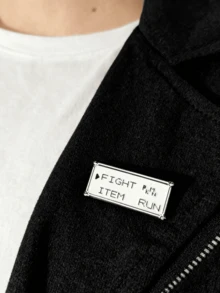 1pc Fashionable Minimalist Alloy Letter Brooch English Alphabet Drip Badge Pin For Clothes Or Bags, Black And White Simple Personalized Badge, Cute Backpack Decoration Medal Dress Accessories Bag Charm School Office Accessories Shirts Jacket Jewelry Christmas Halloween Clothes Pin Funny Teacher Gifts - Black - View 11