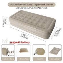 Aufblasbare Luftmatratze, Luxus Camping Matte, PVC aufblasbare Schlafmatte, Luxus Doppel Camping Luftbett mit eingebautem Pumpe, Dicke Matte - Verschiedenfarbig - Übersicht 8