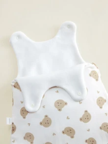 1件装Oeko-Tex认证卡通印花婴儿睡袋，柔软舒适，适合新生儿日常使用，四季皆宜