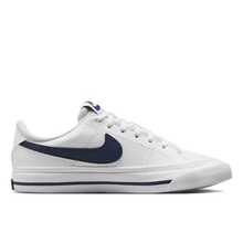 حذاء رياضي Nike Court Legacy Leather مريح ومتعدد الاستخدامات للأطفال منخفض الارتفاع LY أبيض وأزرق - أبيض أزرق - مشاهدة 2