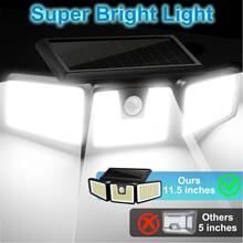 72 LED 3-Head 180° Wide Angle Solar Motion Sensor Light, Cordless Wireless High Brightness Security LED Floodlight IP44 Waterproof Spotlight For Patio, Garage, Deck, Porch & Courtyard Entrance - Black - View 4