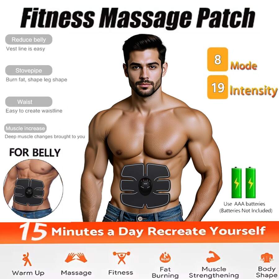 Wireless Muscle Stimulator EMS Hip Trainer Abdominal Abs Fitness Trainer Body Slimming Massager Fitnes Weight Loss Body Slim