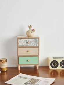 北欧风格 3 抽屉玄关控制台桌、卧室梳妆台装饰储物柜，用于存放珠宝和配饰