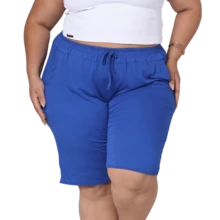 Kit 3 Bermudas Feminina Com Bolso  Casual Plus Size em Malha Viscolycra