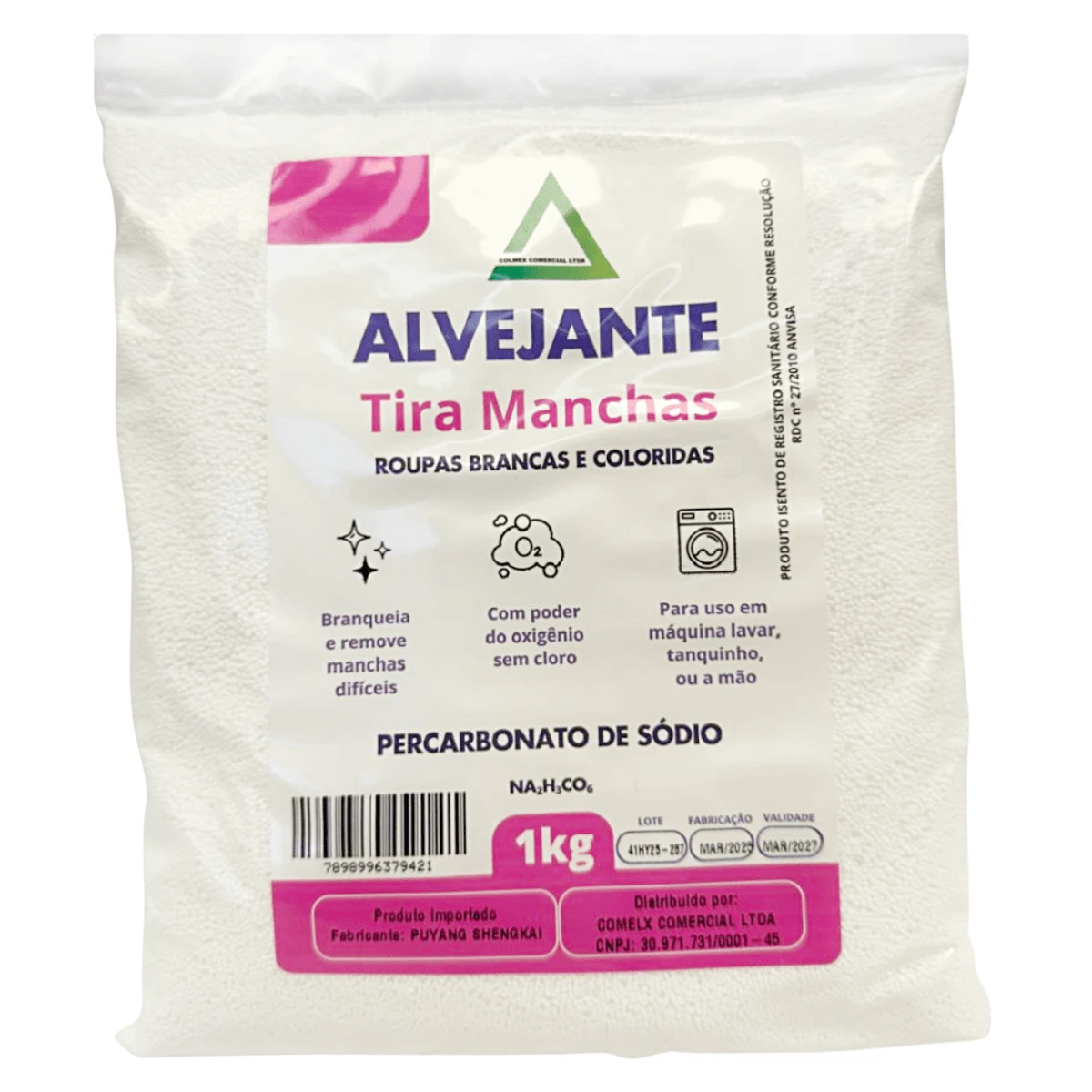 Tira Manchas Alvejante Percarbonato Roupas Brancas E Coloridas