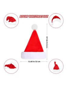 圣诞帽，圣诞帽，圣诞节日帽，红色中性款，双层加厚天鹅绒，保暖舒适，2026新年假日派对最佳礼物，生日、新年派对用品及礼物，圣诞装饰品，圣诞冬季房间装饰，圣诞家居装饰，圣诞礼物，圣诞装饰 - 彩色 - 查看 6