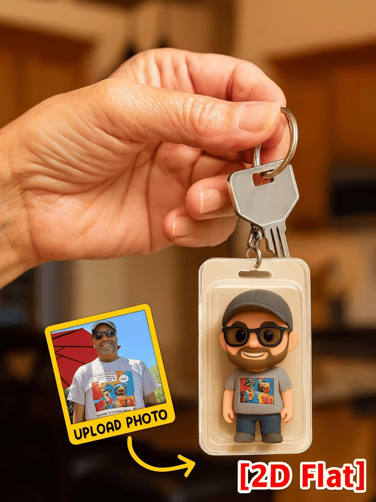 1PC Custom Acrylic Cartoon Keychain Figure, Personalized 2D Flat Style Toy Character Pendant With Key Ring, Farmer Grandpa Style With Cap And Beard, Halloween Pumpkin Theme Or Christmas Santa Theme Option, Cute Cartoon Style Accessory, Unique Gift For Friends And Family, Festive Holiday Keyring For Halloween Party, Christmas Stocking Stuffer, Seasonal Celebration Souvenir Keepsake