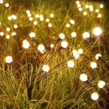 Solar Firefly Lights (2-Pack) - Swaying Decorative Garden Light Post - Warm White Waterproof Outdoor Decor For Patios, Yards, And Pathways - 黃色 - 查看 8