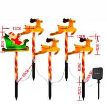 1-5 件 LED 户外太阳能地插圣诞老人雪橇灯，防水太阳能庭院装饰圣诞驯鹿灯 - 彩色 - 查看 9