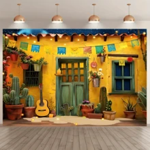 1 Stück Mexikanisches Festival Geburtstag Hintergrund Banner, Mexikanisch-thematischer Party Fotohintergrund, bunte Mexikanische 5. Mai Festival Party Dekoration, geeignet für Festdekoration, thematische Feierlichkeiten, Innen- und Außenwanddekoration für Familien, Festdekorationen.