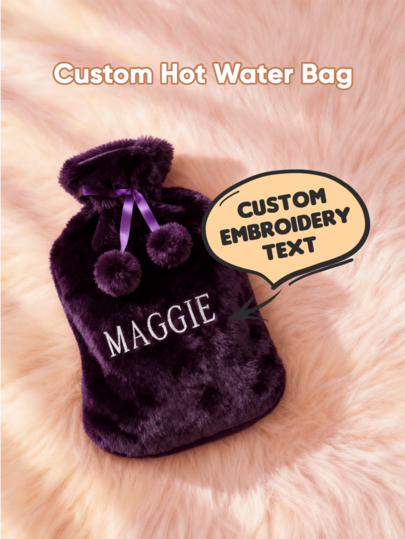 1pc Custom Engraved Name Hot Water Bags, Personalized Name Hot Water Bag, Personalized Hot Water Bottle Bag With Name, Winter Hot Water Bottle With Plush Cover, Hot Water Bag, Hot Water Bottle, Birthday Gift, Wedding Gift, Mother's Day Gift, Best Friend Gift, Gift For Mom, Gift For Girlfriend, Gift For Wife,Cute Stuff
