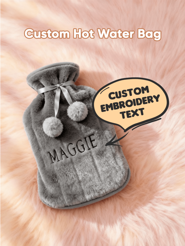 1pc Custom Engraved Name Hot Water Bags, Personalized Name Hot Water Bag, Personalized Hot Water Bottle Bag With Name, Winter Hot Water Bottle With Plush Cover, Hot Water Bag, Hot Water Bottle, Birthday Gift, Wedding Gift, Mother's Day Gift, Best Friend Gift, Gift For Mom, Gift For Girlfriend, Gift For Wife