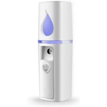 Portable Nano Facial Mister Mini Facial Steamer Atomization Eyelash Extensions With Mirror &Amp; 20ml Visual Water Tank (White)