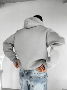 Felpa con cappuccio casual a tinta unita da uomo, con maniche lunghe, felpa con cappuccio alla moda da uomo