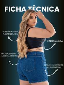 Plus Size Jeans - 深色水洗藍 - 查看 7