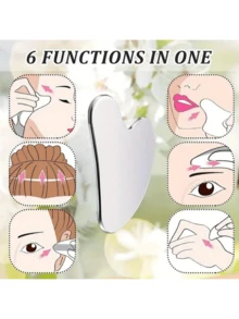 Heart-Shaped Stainless Steel Gua Sha Board, Multifunctional Blackhead Shovel, Suitable For Facial Lifting, C - 銀色 - 查看 7