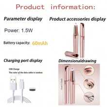 Women's Electric Eyebrow Trimmer, Eyebrow Shaping Pen, Facial Hair Remover, Automatic Eyebrow Razor, Pocket Knife