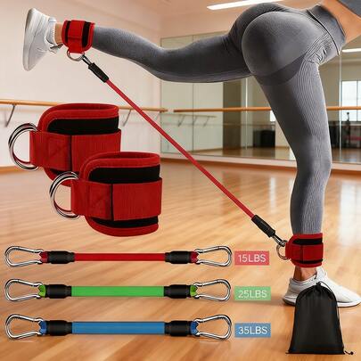 Pilates Resistance Band Set (Including Storage Bag) With Adjustable Straps For Strength Training, Leg And Buttocks Exercises, Maintaining A Perfect Body Shape, Pilates Set