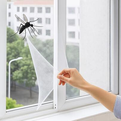 KIT 2 Telas Mosquiteiro Ajustável Anti-Mosquito Ideal para Janela 1,80m x 1,50m e 1,50m x 1,30m