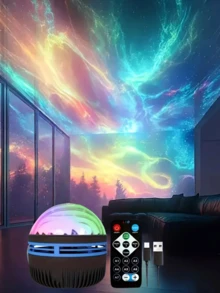 1pc Aurora LED Projection Light, USB Powered Night Sky Projector With Northern Lights Effect - Suitable For Bedroom, Home Theater, Wedding, Party And Camping Decoration, Perfect Christmas Gift