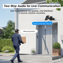 Solar-Powered IP65 Waterproof Security Camera, 3K High-Definition Outdoor/Indoor 2.4GHz & 5GHz Wireless Camera 4Pack , With Artificial Intelligence Motion Detection, Two-Way Audio, 5200 Mah Battery And Solar Panel, Suitable For Home, Pet, Babysit Camera, Garage, Yard, Solar Security Camera Work For Alexa - 黑色 - 查看 4