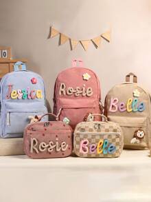 Customizable Kids Backpack And Lunch Box Set - Cute Learning Supplies Pack, Unique Gift For Son Or Daughter - Multicolor - View 2
