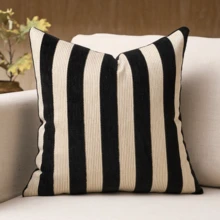 1 Vỏ gối trang trí họa tiết sọc Chenille, Gối trang trí nhà phong cách Bohemian trừu tượng hiện đại mềm mại cho ghế sofa, phòng ngủ, phòng khách, mọi mùa, cũng thích hợp làm quà tặng - Màu Khaki - Xem 16