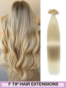 50pcs/Pack Human Hair Extensions, Flat Tip Extensions, 14-22 Inches Straight Hair, Keratin Bonded Extensions, Invisible F-Tip Real Human Hair Extensions