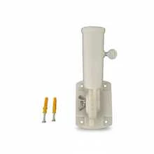 1 pieza/2 piezas Base de poste de bandera de plástico blanco, base de poste de bandera ajustable a 180°, accesorio de herramienta de decoración de fiesta, inserto inclinado de montaje en pared de plástico, requiere unidad de alimentación