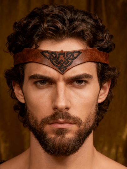 Unisex Viking Drawstring Headband Hair Band Halloween Larp Warrior Knight Cosplay Crown, For Halloween, Christmas, Masquerade