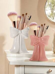 1pc Cute Bow-Shaped Pen Holder - Desktop Organizer Of Makeup Brushes And Office Supplies, Elegant Makeup Brush Storage, Perfect For Creative Decorative Designs For Girls, Students And Girls