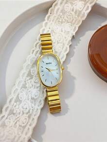 1 件女士优雅复古经典百搭别致简约石英手表 - 金色 - 查看 4