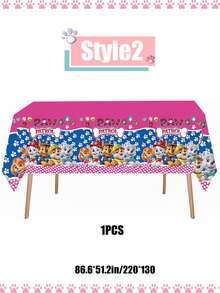 Paw Patrol 一次性桌布 71/86 英寸生日主题派对桌布卡通节日装饰派对桌布，完美的派对礼物，送给粉丝的节日礼物 - 彩色 - 查看 11