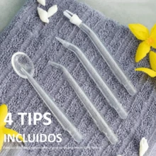 Juego de irrigador dental eléctrico, irrigador bucal inalámbrico, 4 boquillas, boquilla giratoria de 360 ​​grados, adecuado para el cuidado dental diario y la limpieza de encías para hombres y mujeres, opción ideal para regalos navideños.