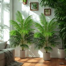 1 شجرة نخيل اصطناعية كبيرة الحجم 51 بوصة - 12/18/24 ورقة، مثالية لديكور المتجر والحديقة والديكور الداخلي والخارجي والديكور الريفي وديكور المنزل الجديد والمدخل - مناسبة لعيد العمال وعيد الأم وعيد الجنود الأمريكيين وعيد الأب واليوم الوطني وحفلات التخرج والأعراس وعيد الأجداد والعيد الإسلامي والأعياد الوطنية وعيد الهالوين وعيد الميلاد وأفضل ديكور عيد الميلاد - أخضر - مشاهدة 6