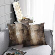 2pcs Modern Retro Brown Wooden Board Geometric Pattern Decorative Pillow Covers, Soft & Comfortable Polyester Cushion Covers, Decorative Pillows, Zippered, 45x45cm, Suitable For Home Decor Living Room Sofa, Bedroom Headboard, Car, Office And Various Rooms, Pillow Inserts Not Included