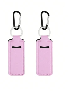 Lipstick Keychain Holder With Clip, Suitable For Women Winter Gift, Lipstick Case, Lipstick Bag, Portable Pocket Lip Gloss Tube Storage Bag, Travel Accessory, Lipstick Keychain Holder, Multi-Functional Accessory - Multicolor - View 23