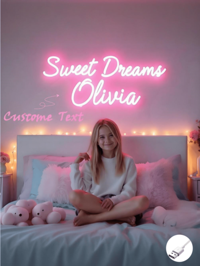 1 pieza Letrero de neón LED personalizado, luz de decoración de pared personalizada con brillo ajustable, alimentación por USB, luz de regalo para festivales, letrero de neón personalizado para boda, cumpleaños, fiesta, dormitorio, bar, salón, tienda de negocios, nombre, logotipo, letrero LED, regalos de Navidad, decoración del hogar romántica, perfecto para decoración de pared, festival, Halloween, fiesta, Halloween, Acción de Gracias