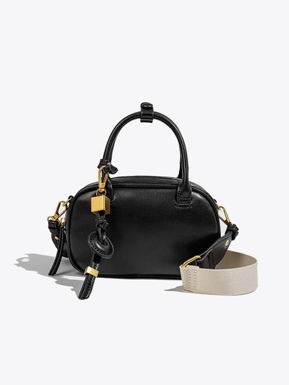 2025 New Vintage Contrast Color Handbag, Canvas & PU Small Square Shoulder Bag