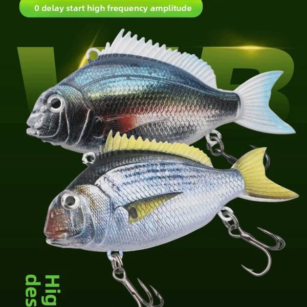 Señuelos de pesca tipo swimbait suaves VIB de 25g y 8cm con diseño realista, vibración dinámica y hundimiento para pesca de invierno en el mar