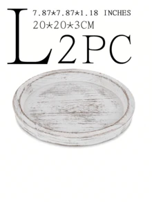 1pc 7.8in/11in Vintage Distressed Wooden Tray, Coffee Cup Candle Holder Decorative Plate For Living Room, Kitchen Tabletop, Handmade Wooden Storage Decor, Halloween/Christmas Gift