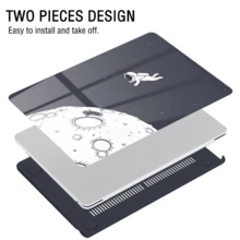 For MacBook Air 13.6" Case (2025-2022) [A3240 M4/ A3113 M3/ A2681 M2], Plastic Hard Shell With Delicate Print & Screen Protector & Keyboard Cover, 3 In 1 Anti-Scratch Apple Laptop Protection Set - 清心 - 查看 7